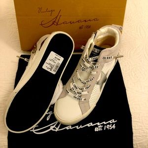 Vintage Havana Chndler high str high-to - white snake size 8.5